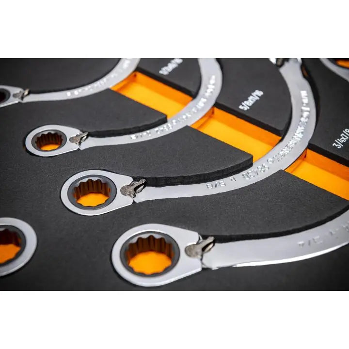 GEARWRENCH Set of 19 Specialty SAE Ratcheting Wrenches in Foam Storage Tray - GW GWMSSRWSAE Wrench Set GEARWRENCH