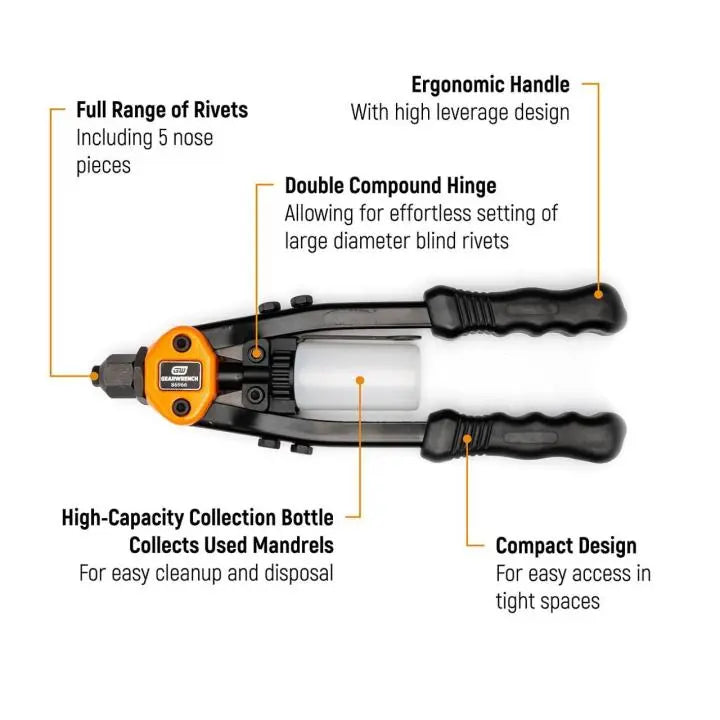 GEARWRENCH Heavy Duty Hand Riveter, 13 in - GW 86966 Hand Riveter GEARWRENCH