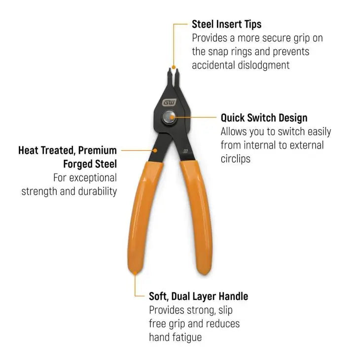Gearwrench 12 Piece Convertible Push Button Snap Ring Pliers Set - GW 89710
