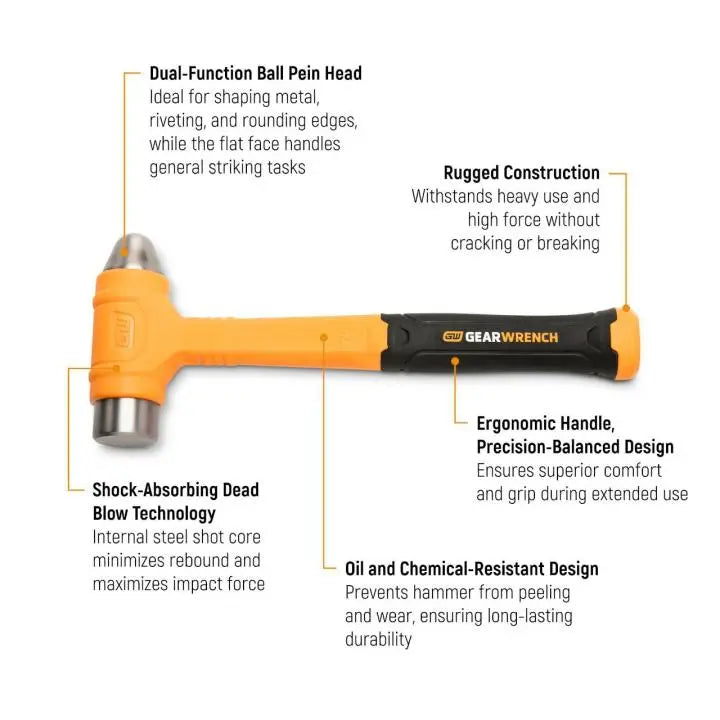 GEARWRENCH 3 Piece Dead Blow Ball Pein Hammer Set