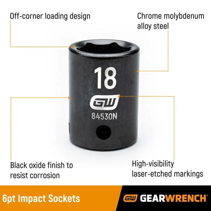 GEARWRENCH Set of 209 1/4 in, 3/8 in, 1/2 in Drive 6-Point SAE/Metric/Standard/Deep Master Impact Sockets - GW 89072 Socket Set GEARWRENCH