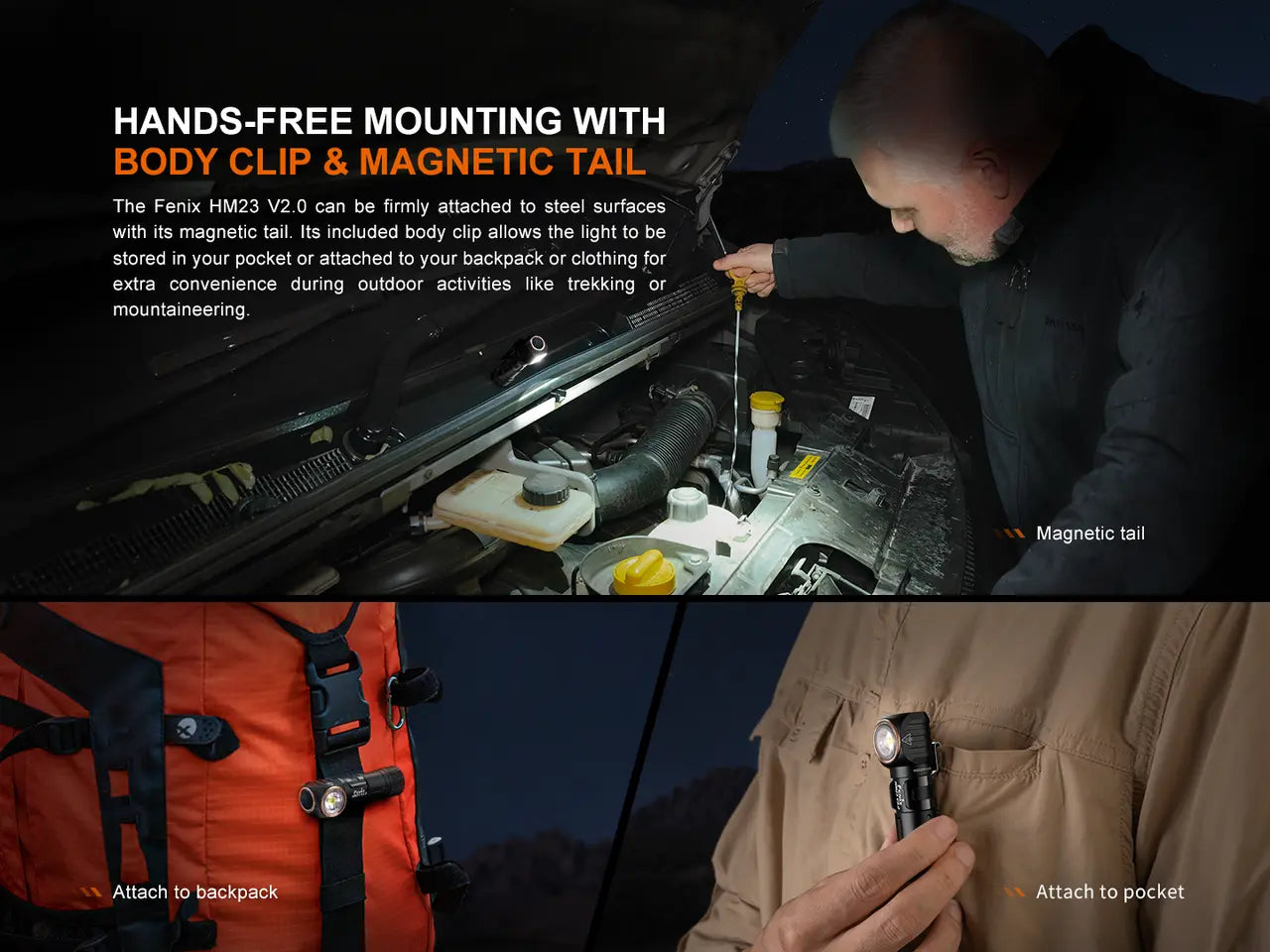Fenix 300 Lumen AA Battery Compact Hiking and Running Headlamp - F FX-HM23V2 Fenix