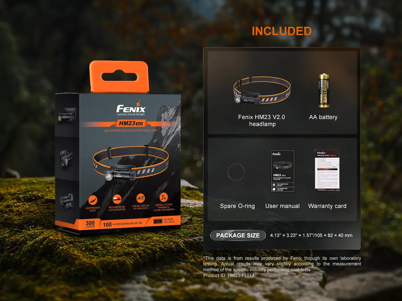Fenix 300 Lumen AA Battery Compact Hiking and Running Headlamp - F FX-HM23V2 Fenix