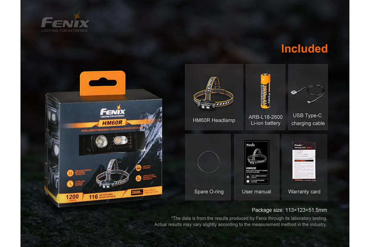 Fenix 1200 Lumen Outdoor Rechargeable Headlamp - F FX-HM60R Fenix