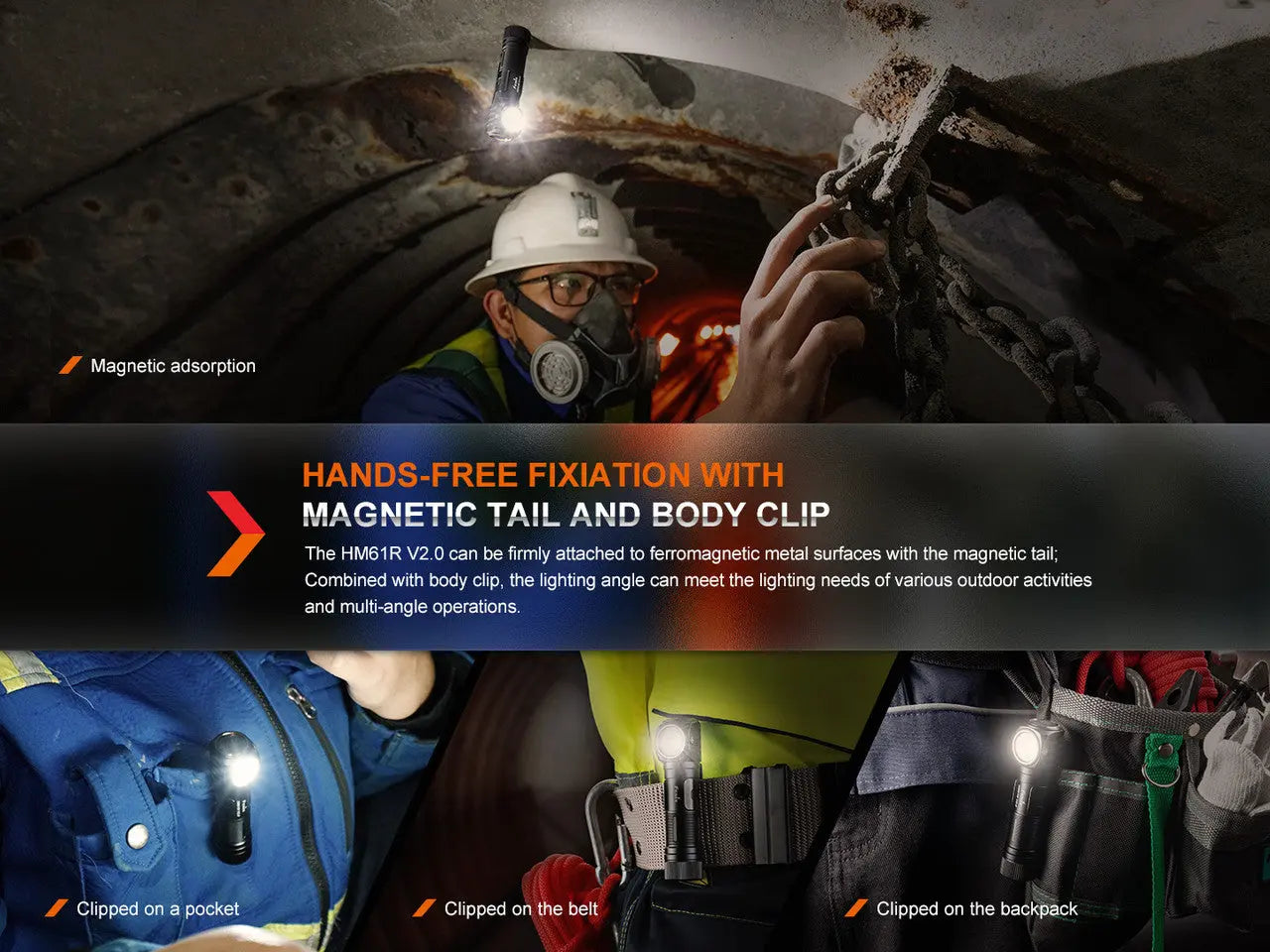 Fenix 1600 Lumen Highly Reliable Multifunctional Rechargeable Headlamp - F FX-HM61Rv2 Fenix