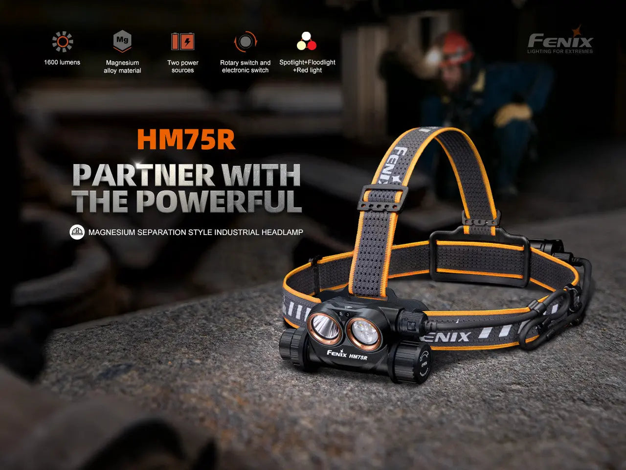 Fenix 1600 Lumen Battery Pack Headlamp - F FX-HM75R Fenix