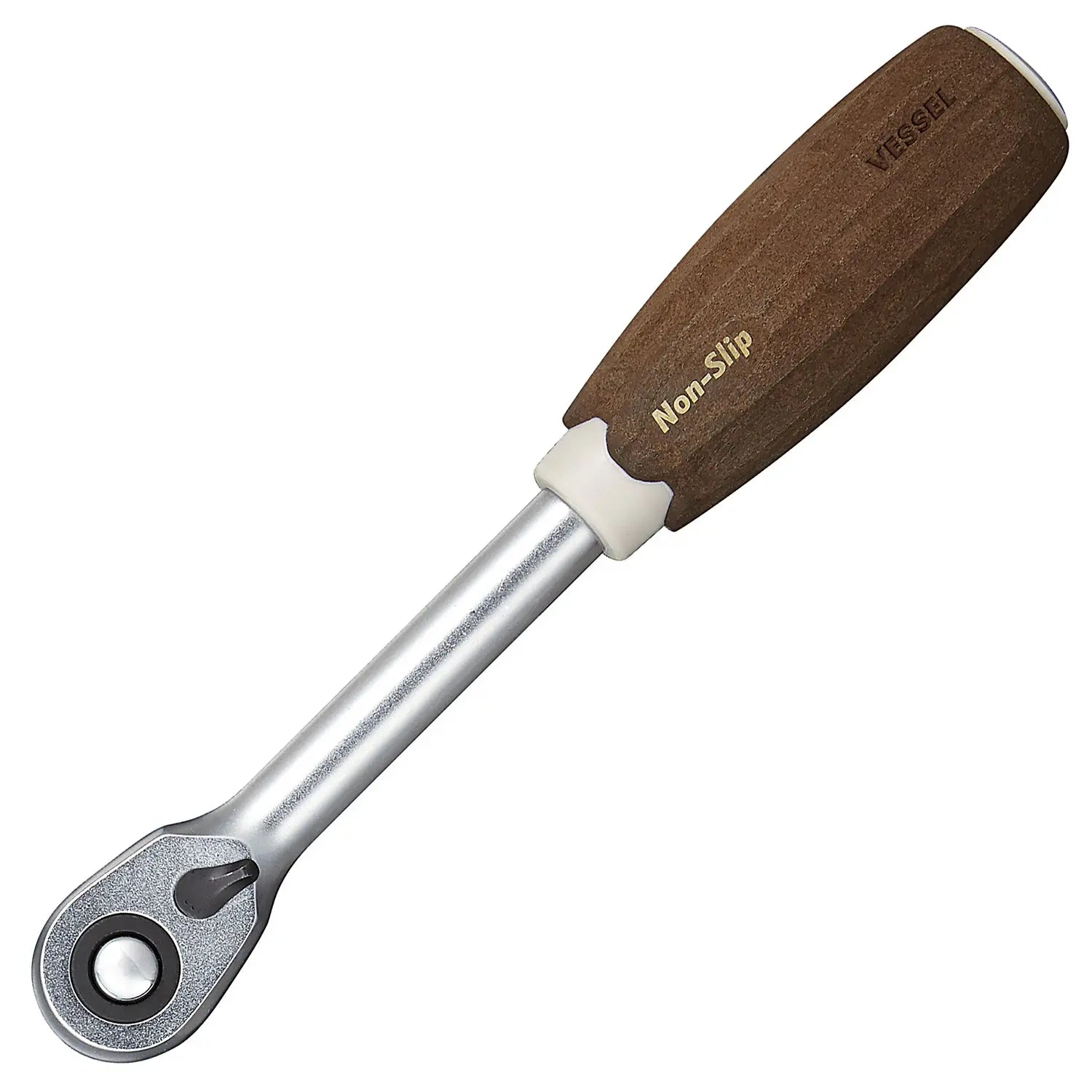 Vessel Tools 3/8 in Square Drive Wood-Compo Ratchet Handle - VL HRH3W Vessel Tools