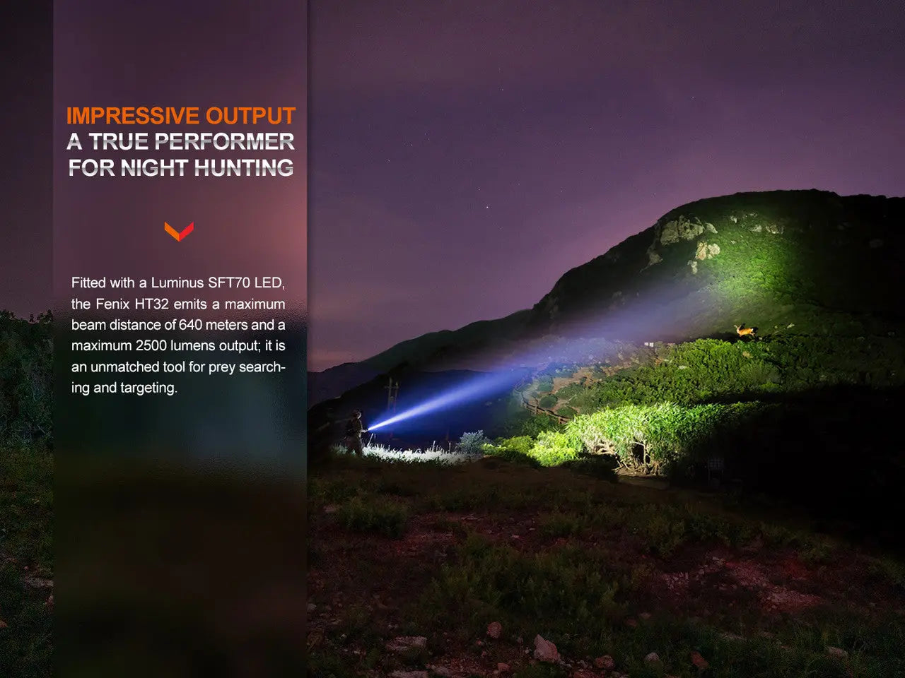 Fenix 2500 Lumen Red and Green Hunting Light - F FX-HT32 Fenix