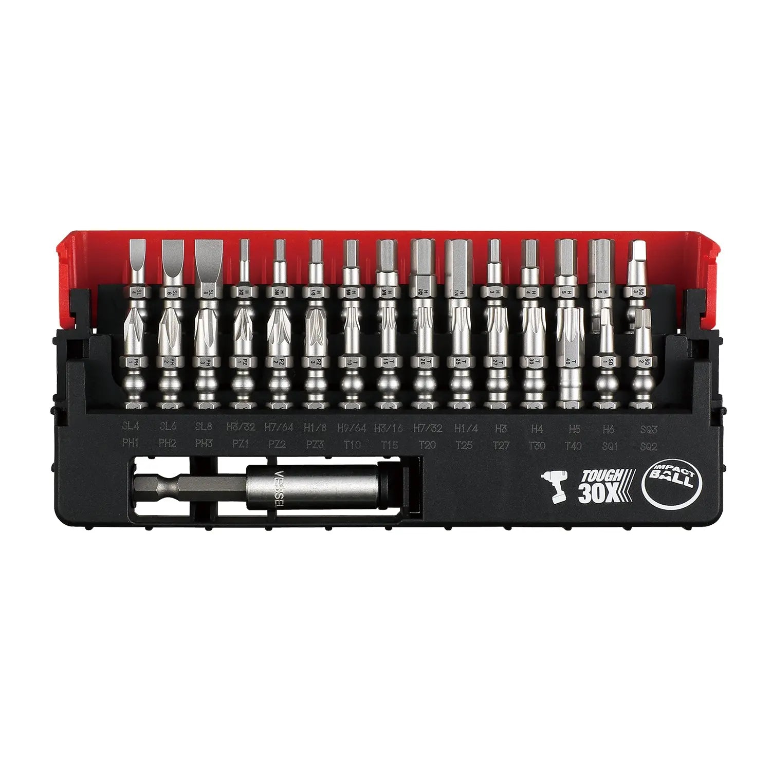 Vessel Tools Set of 31 Impact Ball Torsion Bit with Slide Case - VL IB31P02U Vessel Tools