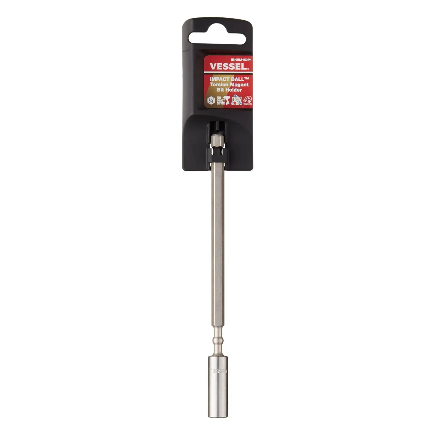 Vessel Tools Impact Ball Torsion Bit Holder, Length 150mm - VL IBHBM150P1 Vessel Tools