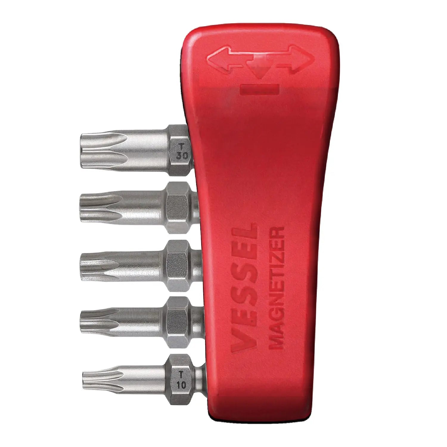 Vessel Tools Set of 5 Impact Ball Torsion Bit with Magnetic Charge Holder, T10, T15, T20, T25, T30 x 30mm - VL IBMG30K002 Vessel Tools