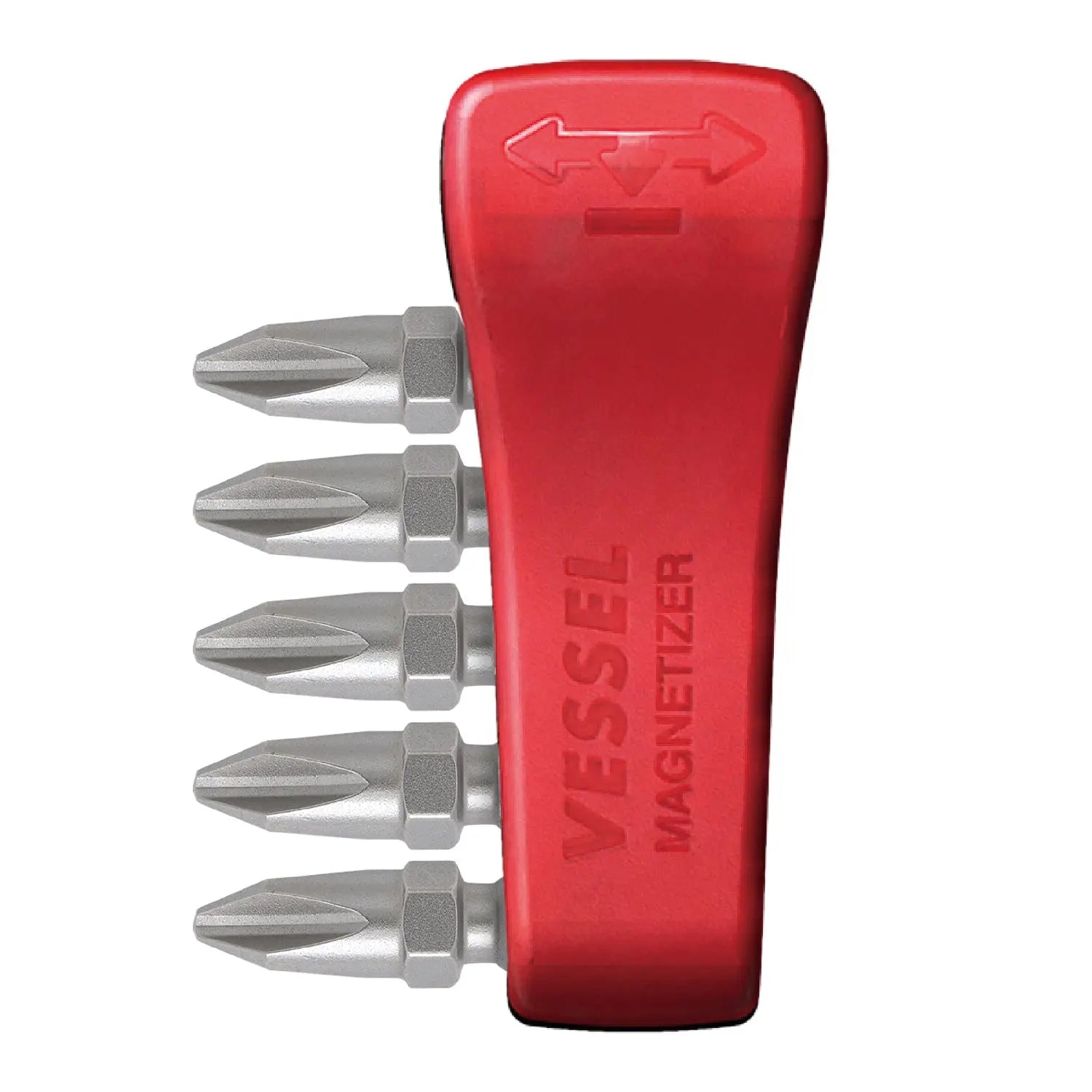 Vessel Tools Set of 5 Impact Ball Torsion Bit with Magnetic Charge Holder, PH2 x 30mm - VL IBMG30PH2K5 Vessel Tools