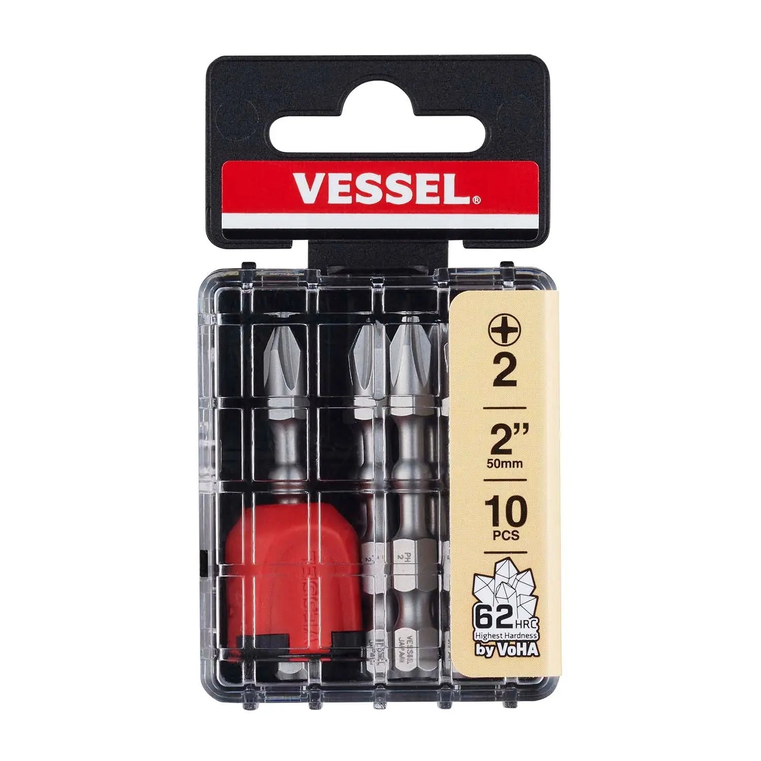 Vessel Tools Set of 10 Impact Ball Torsion Bit, PH2 x 50mm - VL IBMGEPH250P10T