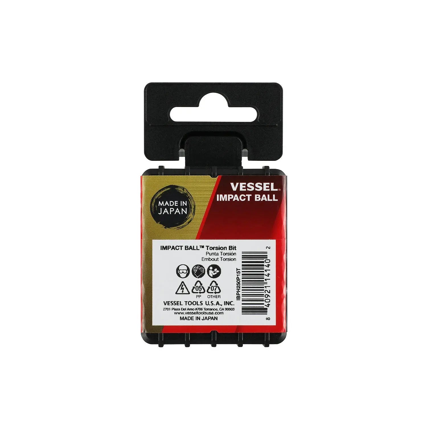 Vessel Tools Set of 15 Impact Ball Torsion Bit with Case, PH2 x 50mm - VL IBPH250P15T Vessel Tools