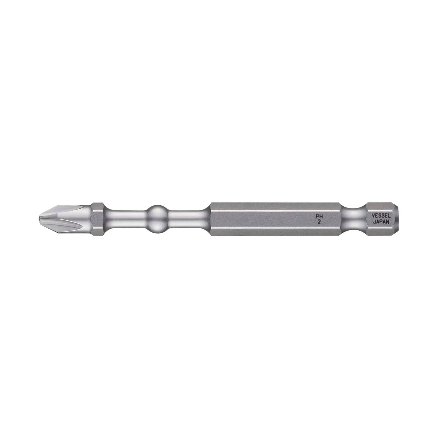 Vessel Tools Set of 2 Impact Ball Torsion Bit, PH2 x 75mm - VL IBPH275P2