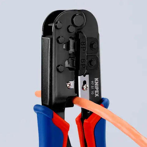 Knipex 97 51 10 KN | Crimping Pliers-Western Plug Type, Multi-Component Knipex