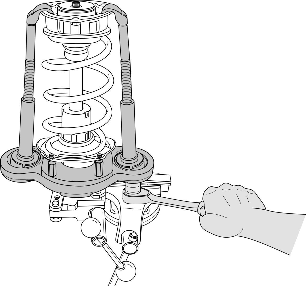 Gedore 3405117 Coil Spring Pre-Compressor, Base Tool, 459mm - KL-0029-200 E