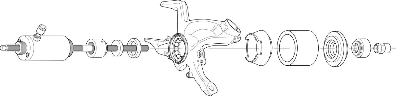 Gedore 3431002 Pull Spindle Set with Clamping Nut, M20 - KL-0039-1920 A Gedore Automotive
