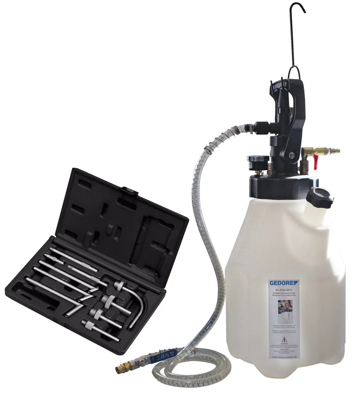 Gedore 2871726 Oil Pump Set with Reservoir, 12 Liter - KL-0124-43 Gedore Automotive
