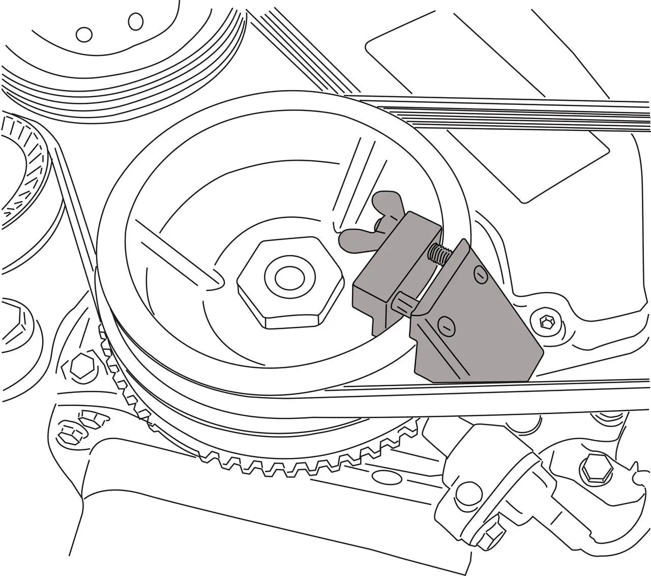 Gedore 2123541 Toolkit for Elastic V-Ribbed Belts, Width 120mm - KL-0183-70 K Gedore Automotive