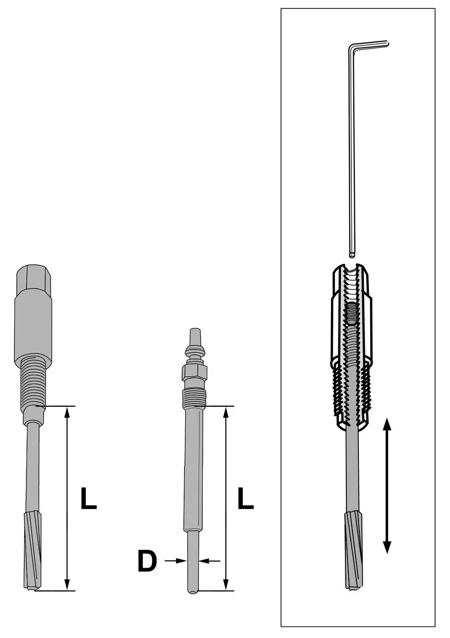 Gedore 2802929 Reamer Set for Glow Plug Aperture, Adjustable, 10mm - KL-0369-25 KA Gedore Automotive