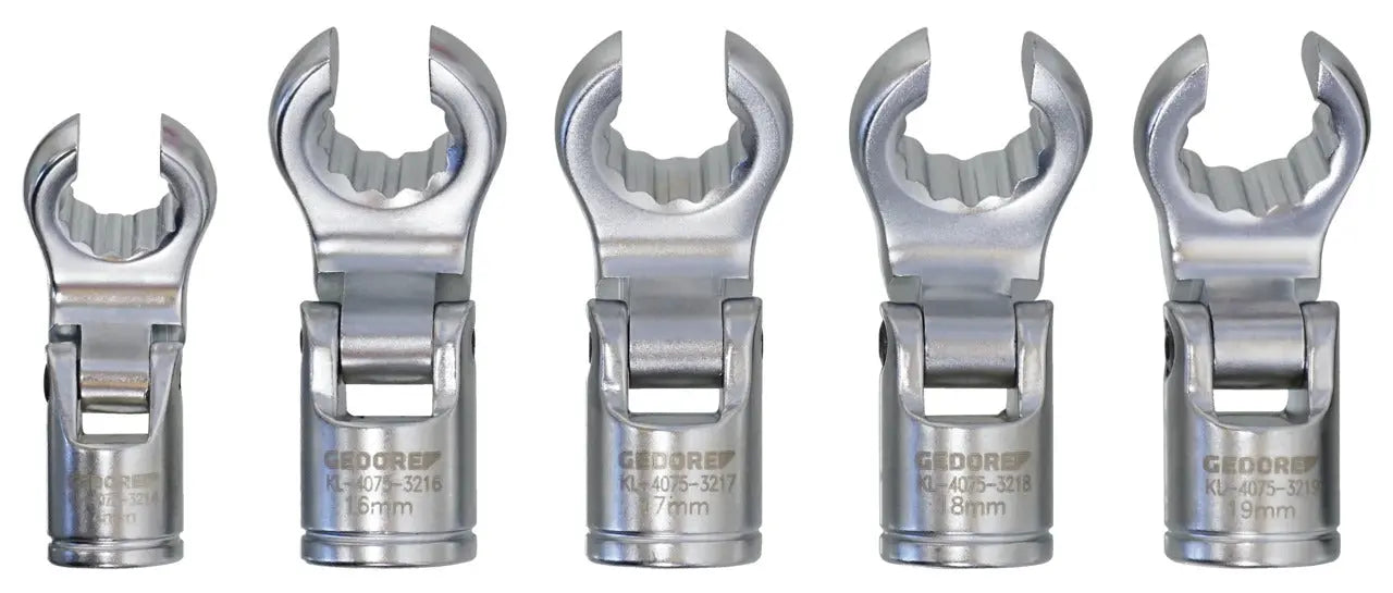 Gedore 2479990 3/8 in Drive Flexible Open Crowfoot Socket Wrench Set - GD KL-4075-321 K Gedore Automotive