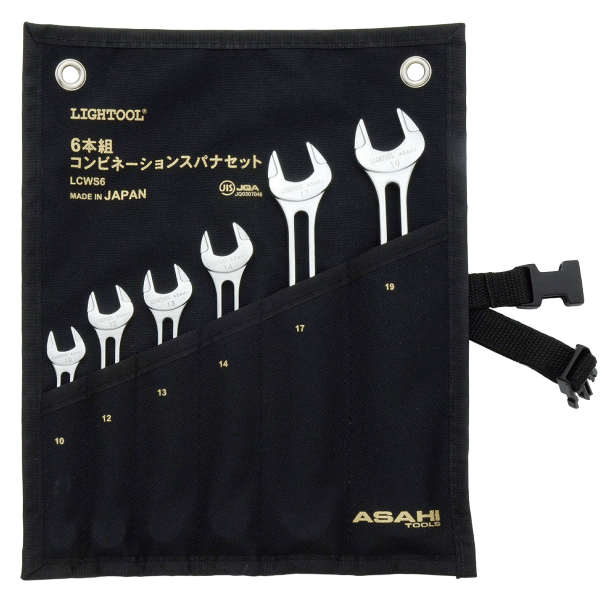 ASAHI LIGHTOOL Combination Wrench Set, 6 Pieces - LCWS6