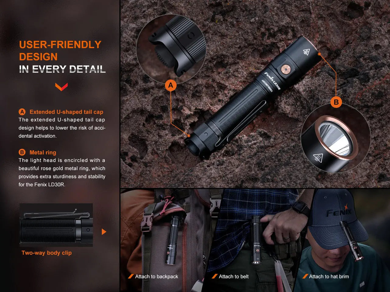 Fenix 1700 Lumen High-Performance Outdoor Rechargeable Flashlight - F FX-LD30R Fenix