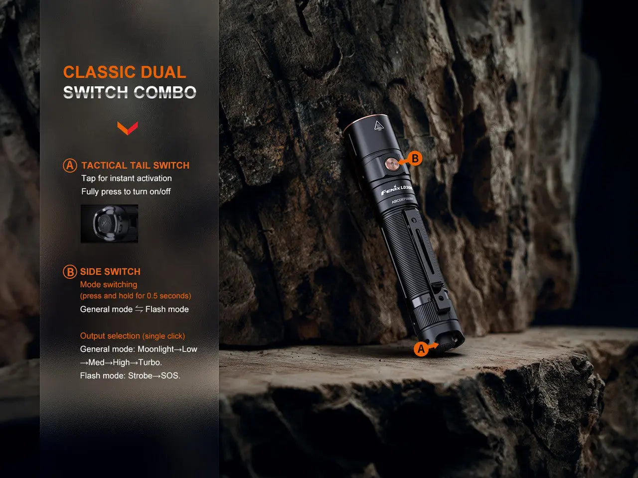 Fenix 1700 Lumen High-Performance Outdoor Rechargeable Flashlight - F FX-LD30R Fenix