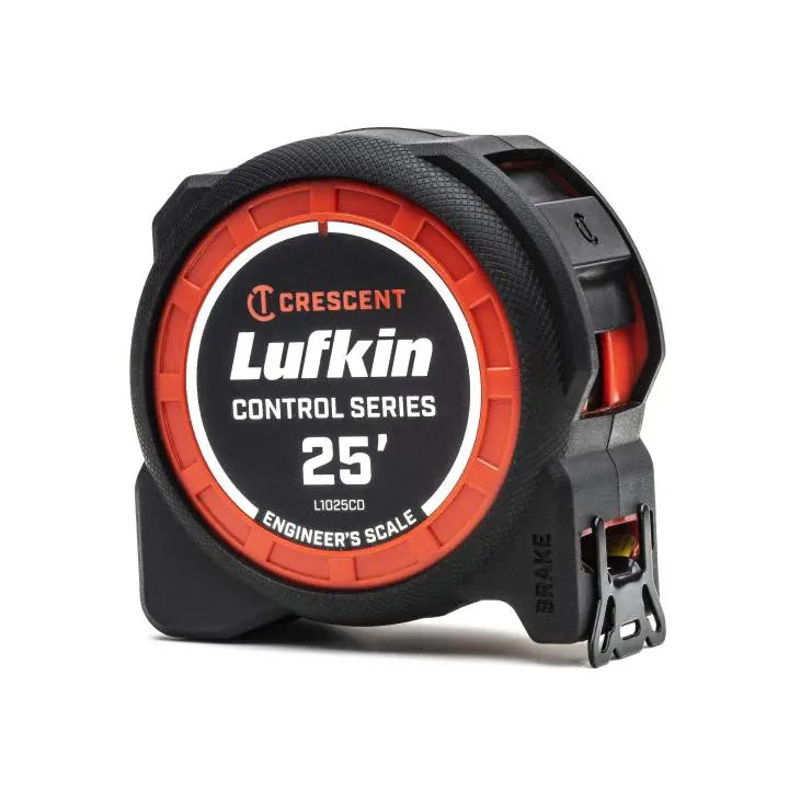 LUFKIN 1-3/16 in x 25 ft Control Series Yellow Clad Engineers Tape Measure - GW L1025CD-02 Measuring Tape LUFKIN