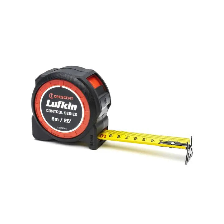 LUFKIN 1-3/16 in x 26 ft Control Series Yellow Clad Tape Measure - GW L1025CME-02 Measuring Tape LUFKIN