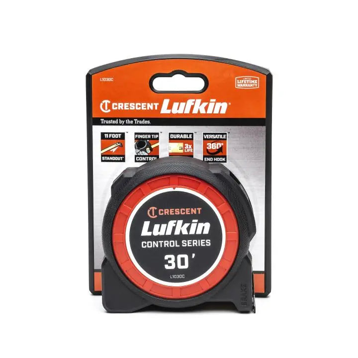 LUFKIN 1-3/16 in x 30 ft Control Series Yellow Clad Tape Measure - GW L1030C-02 Measuring Tape LUFKIN