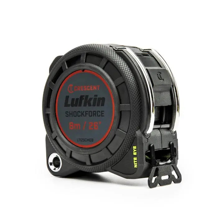 LUFKIN 1-3/16 in x 26 ft Shockforce Nite Eye G1 Dual Sided Tape Measure - GW L1125CMEB-02 Measuring Tape LUFKIN