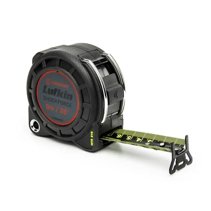 LUFKIN 1-3/16 in x 26 ft Shockforce Nite Eye G1 Dual Sided Tape Measure - GW L1125CMEB-02 Measuring Tape LUFKIN