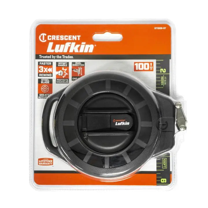 LUFKIN 3/8 in x 100 ft Nite Eye Steel Construction Long Tape - GW ST100B-07 Measuring Tape LUFKIN