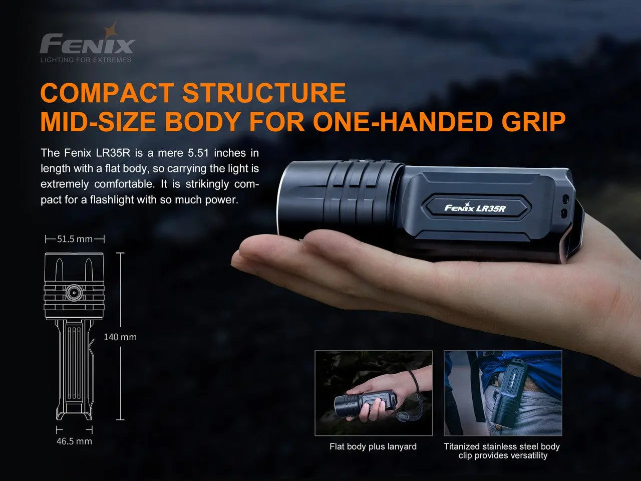 Fenix 10000 Lumen Rechargeable Flashlight - F FX-LR35R Fenix