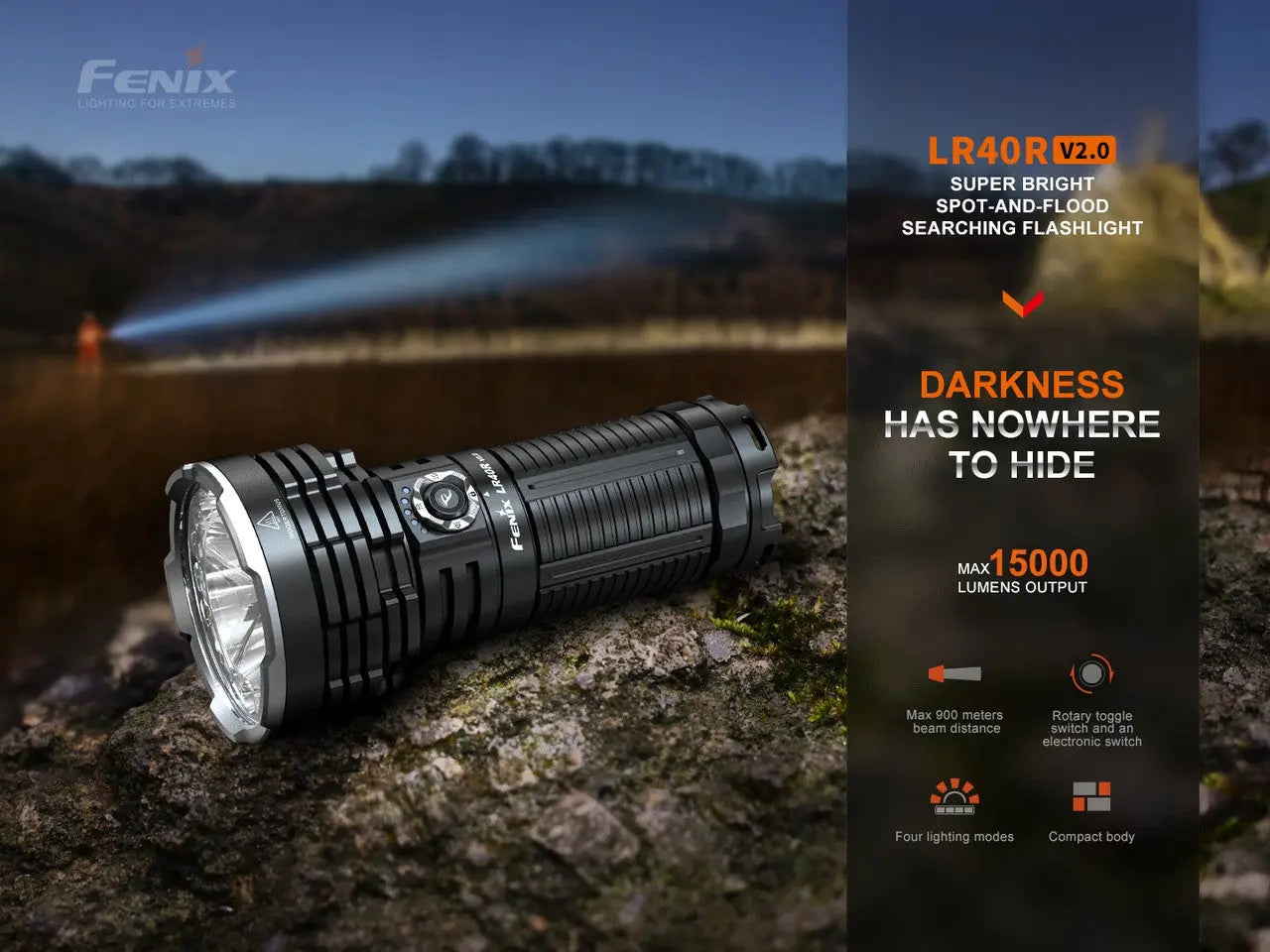 Fenix 15000 Lumen Long Range Rechargeable Flashlight - F FX-LR40Rv2 Fenix