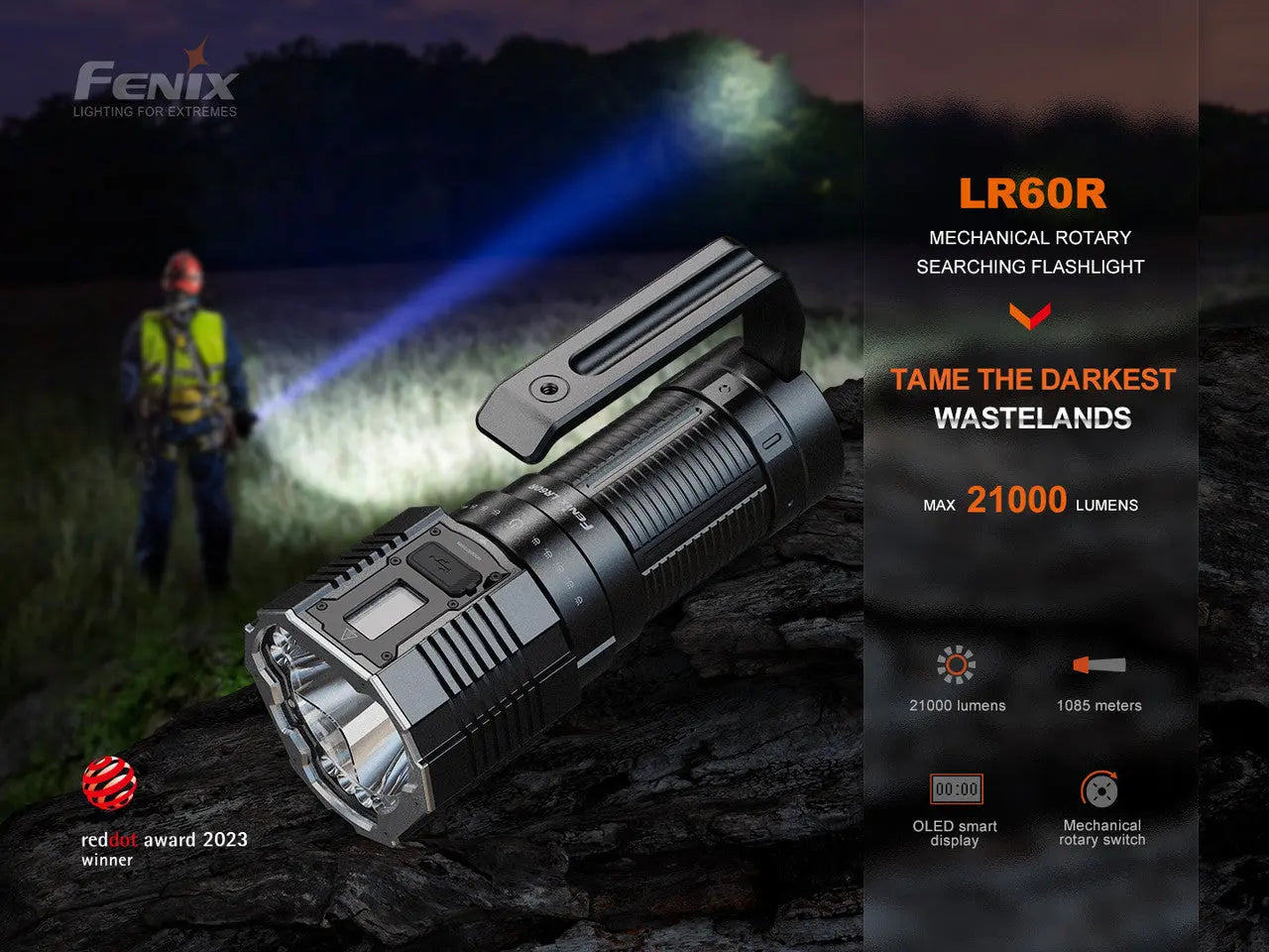 Fenix 21000 Lumen Long Range Rechargeable Flashlight - F FX-LR60R Fenix