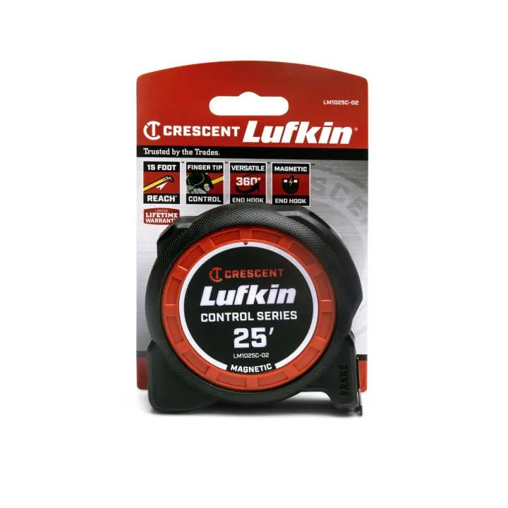 LUFKIN 1-3/16 in x 25 ft Control Series Magnetic Tape Measure - GW LM1025C-02 Measuring Tape LUFKIN