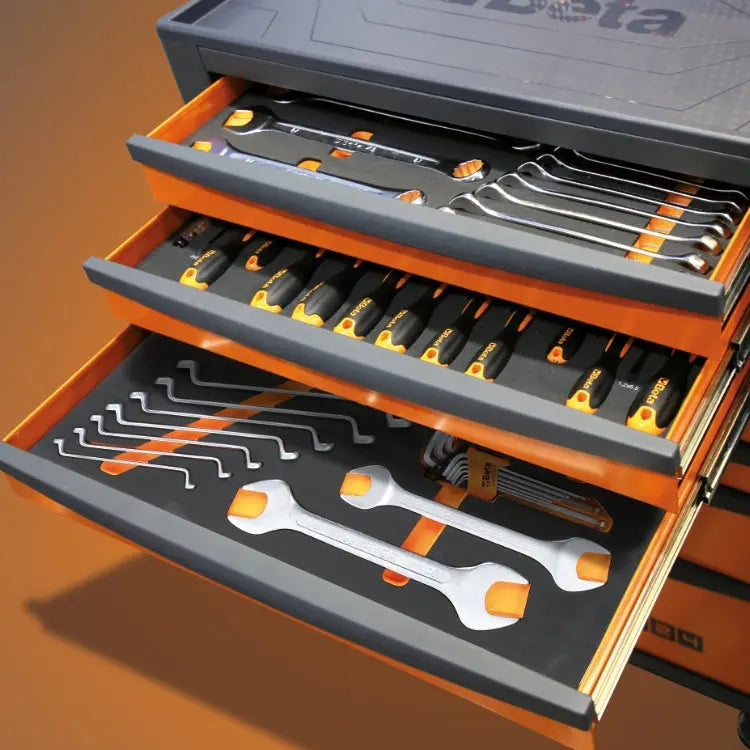 Beta Tools Set of 33 1/2 in Pneumatic Screwdriver and Machine Sockets with EVA Soft Foam Tray - BT 024500118 