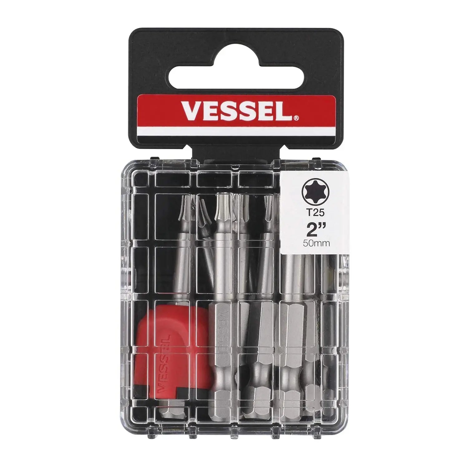 Vessel Tools Set of 10 Neck Torsion Power Bit with Magnetic Enhancer, T25 x 50mm - VL MGETX2550P10T Vessel Tools