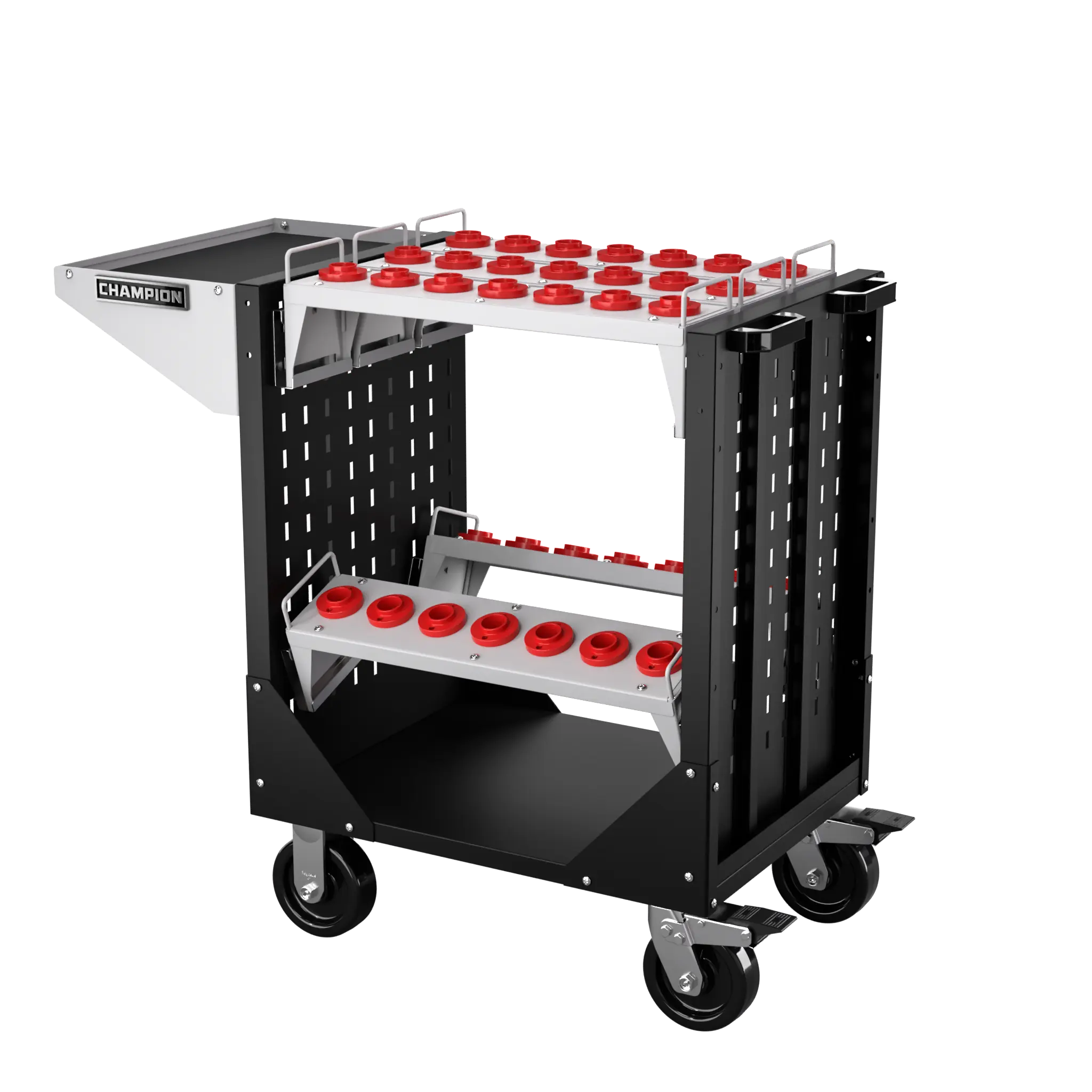 Champion Tool CNC Transport Cart with 35 CAT30 Tool Capacity, 40 W x 36-3/4 H x 20-1/4 D in - CM NCTC30 Champion Tool Storage
