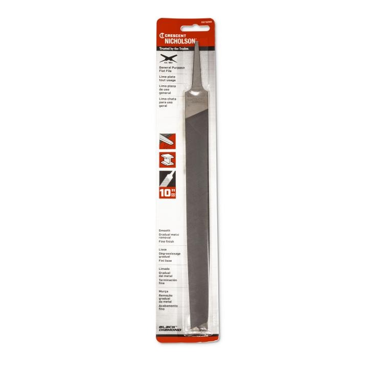 NICHOLSON Flat Double Cut Smooth File, 10 in - GW 03732NN NICHOLSON