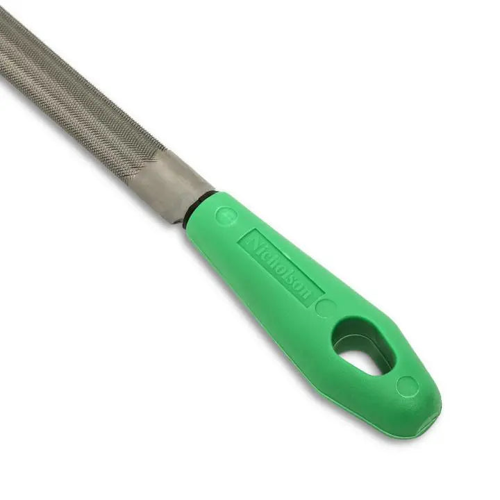NICHOLSON Half Round Double Cut Bastard File with Green Handle, 8 in - GW 21745N NICHOLSON