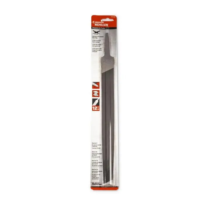 NICHOLSON Mill Single Cut Bastard File, 12 in - GW 21842NN NICHOLSON