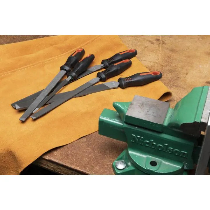 NICHOLSON Set of 5 General Purpose File with Ergonomic Handles, 6 in, 8 in and 10 in - GW 22040HNNN NICHOLSON