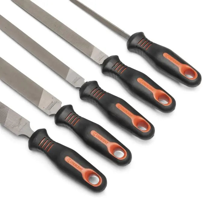 NICHOLSON Set of 5 General Purpose File with Ergonomic Handles, 6 in, 8 in and 10 in - GW 22040HNNN NICHOLSON