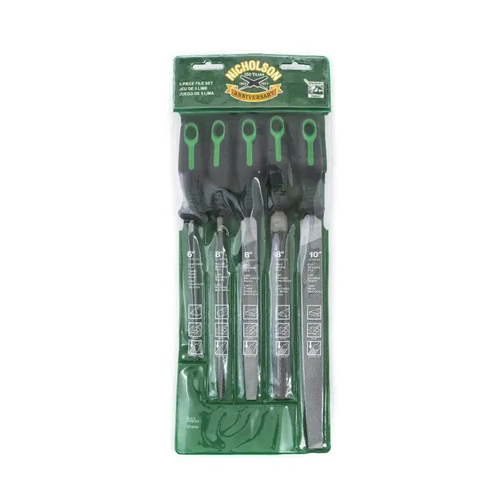 NICHOLSON FILE SET, 5PC, NICH W/HANDLE 22150HIN NICHOLSON