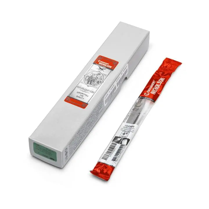 NICHOLSON Half Round Double Cut Bastard File, 4 in - GW 04695N NICHOLSON