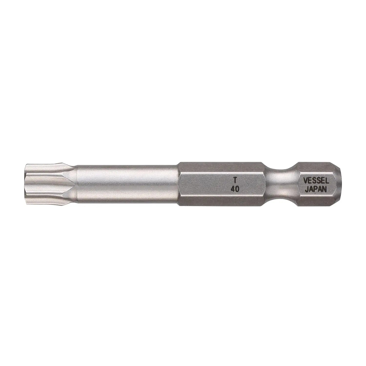 Vessel Tools Set of 10 Neck Torsion Power Bit with Magnetic Enhancer, T40 x 50mm - VL MGETX4050P10T Vessel Tools